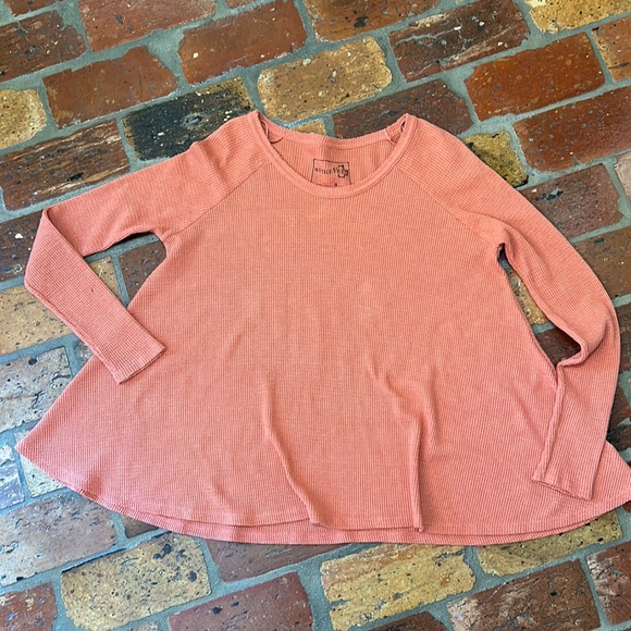 Free People We the Free Thermal waffle Knit Swing top szS - Picture 8 of 11